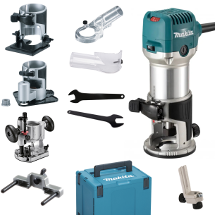 Makita RT0702CX3J Fresatrice verticale 710W, pinza: 6-8mm