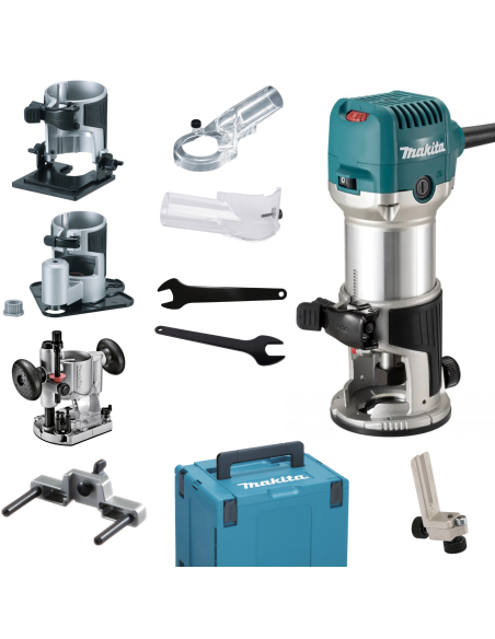 Makita RT0702CX3J Fresatrice verticale 710W, pinza: 6-8mm