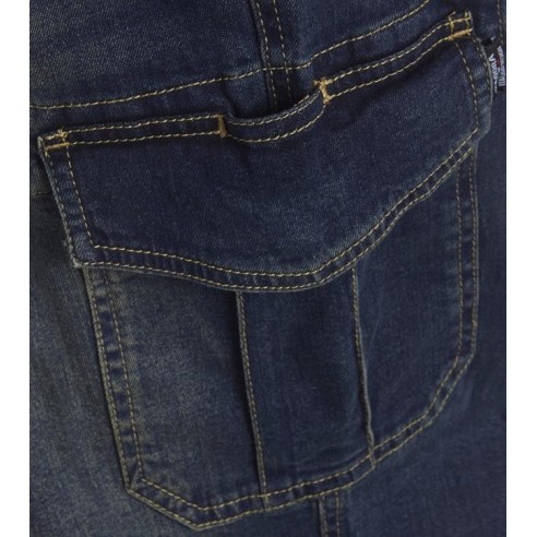 Jeans lungo stone cargo Diadora Utility blu