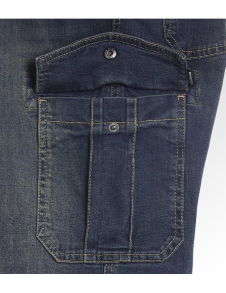 Jeans lungo stone cargo Diadora Utility blu