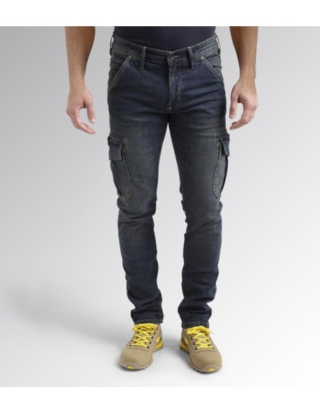 Jeans lungo stone cargo Diadora Utility blu