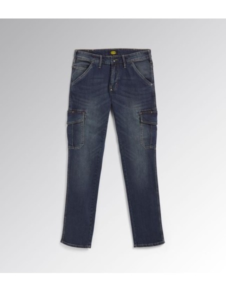 Jeans lungo stone cargo Diadora Utility blu