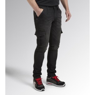 Jeans lungo stone cargo Diadora Utility nero 2