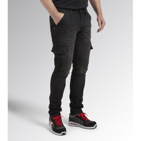Jeans lungo stone cargo Diadora Utility nero