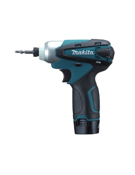 Kit Makita DK1493X1 avvitatore percussione HP330D + avvitatore impulsi TD090D Makita + accessori con 2 batterie 10,8V e caricaba