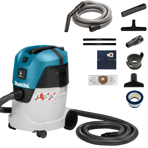 Makita VC2512L Aspiratore classe L, 1.100W, umido/secco (21L polveri - 18L liquidi)