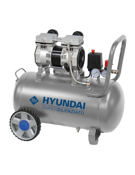 Hyundai 65703 Compressore silenziato oil free 50L, 8bar