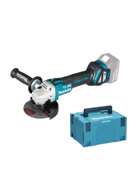 Makita DGA513ZJ Smerigliatrice angolare 18V, 125/115mm, Brushless - Senza batterie, con valigetta