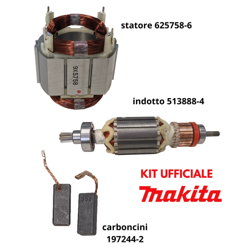 Makita Indotto + Statore + Coppia carboncini HR4003C - HR4013C Ricambi originali