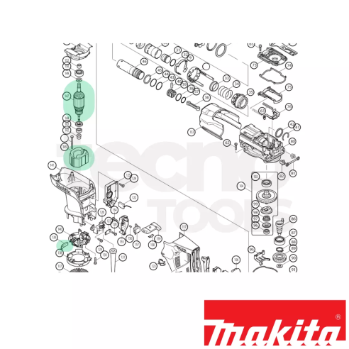 Makita Indotto + Statore + Coppia carboncini HR4001C/HR4010C/HR4011C (Ricambi originali)