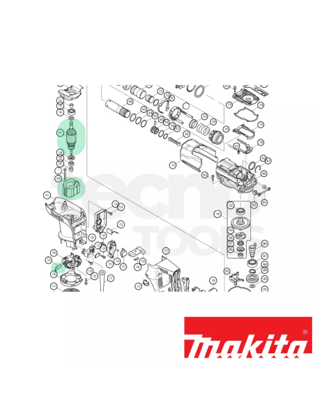 Makita Indotto + Statore + Coppia carboncini HR4001C/HR4010C/HR4011C (Ricambi originali)