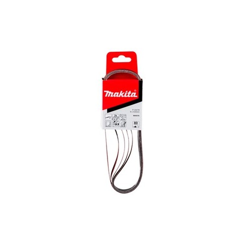 Makita P-43278 Nastro abrasivo 9x533mm, Gr.80 (5 pz.)