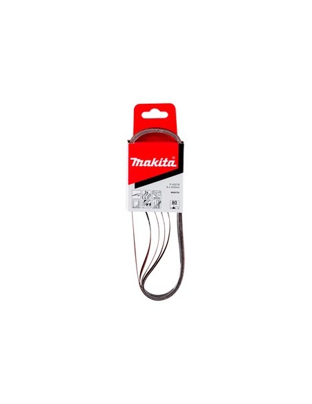 Makita P-43278 Nastro abrasivo 9x533mm, Gr.80 (5 pz.)