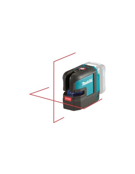 Makita SK105DZ Tracciatore laser 12V, Autolivellante IP54, raggio rosso - Con batteria