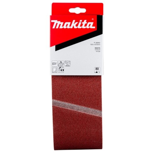 Makita P-36902 Nastro abrasivo 100x610mm, Gr.80 (5 pz.)