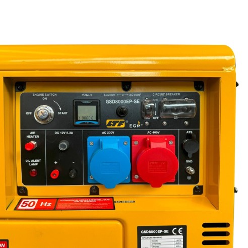 Kit generatore di corrente 6,5kW diesel GSD8000EP-SE LTF 230/400V + unità ATS + caricatoremantenitore