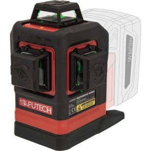 Laser raggio verde Multicross 3D 18Vmax 0363DG Futech 360°, precisione 2mm/10m, IP54 2