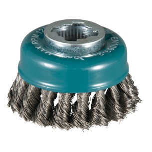 Makita D-73374 Spazzola a tazza 80 mm X-Lock a filo intrecciato per acciaio