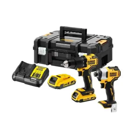 Kit Dewalt DCK2062D2T - Trapano avvitatore DCD709 + Avvitatore a impulsi 1/4" DCF809 - Con 2 batterie