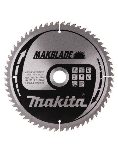 Makita B-32801 Lama MakBlade T.C.T. x legno 260x30mm 60Z