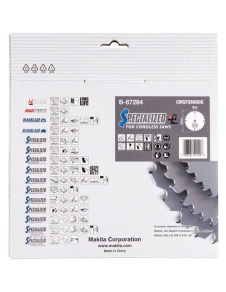 Makita B-67284 Lama Efficut T.C.T. x legno 260x30mm, 60T