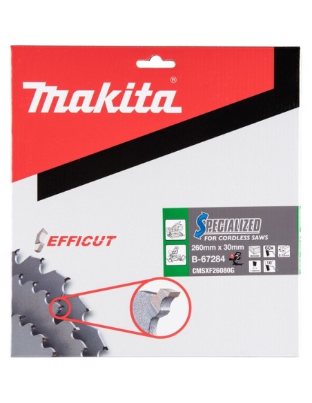 Makita B-67284 Lama Efficut T.C.T. x legno 260x30mm, 60T
