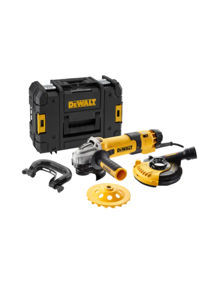 Smerigliatrice angolare DWE4257KT-QS Dewalt, d.125mm, 1.500W con tazza diamantata + cuffia protezione