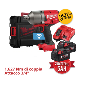 Milwaukee M18 ONEFHIWF34-502X Avvitatore impulsi 18V 1.627Nm, attacco 3/4 - Con 2 batterie 4933459730 2
