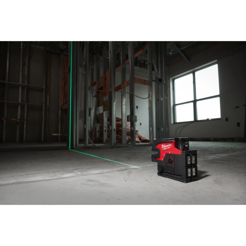Milwaukee M12 CLL4P-301C Laser lineare Verde M12™ a 2 linee con 4 punti piombo - Con batteria M12B3 4933479203