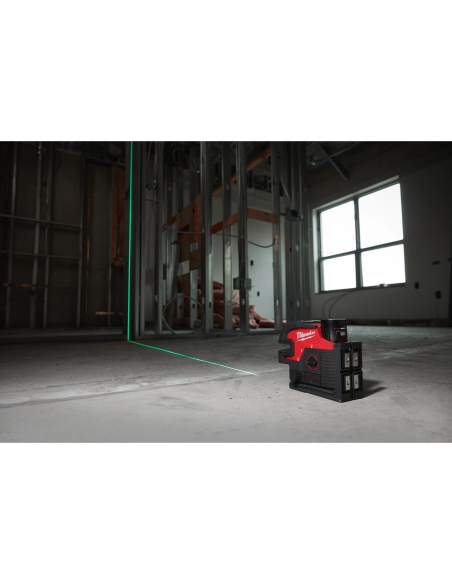Milwaukee M12 CLL4P-301C Laser lineare Verde M12™ a 2 linee con 4 punti piombo - Con batteria M12B3 4933479203