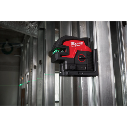 Milwaukee M12 CLL4P-301C Laser lineare Verde M12™ a 2 linee con 4 punti piombo - Con batteria M12B3 4933479203