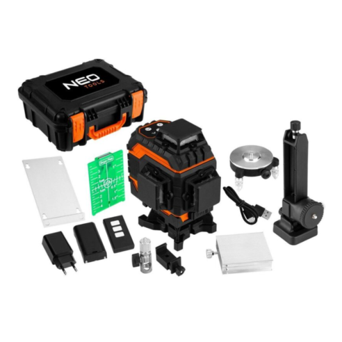 Neo Tools 75-140 Livella laser 3D raggio verde (con valigetta)