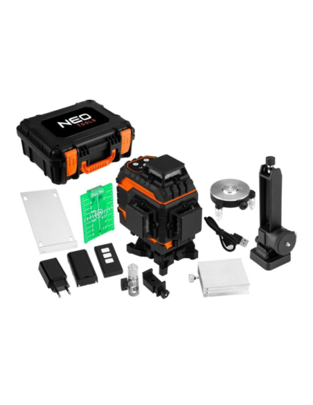 Neo Tools 75-140 Livella laser 3D raggio verde (con valigetta)