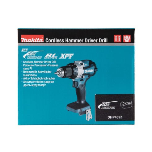 Makita DHP489Z Trapano avvitatore con percussione 18V, 110Nm - Senza batterie, senza valigetta
