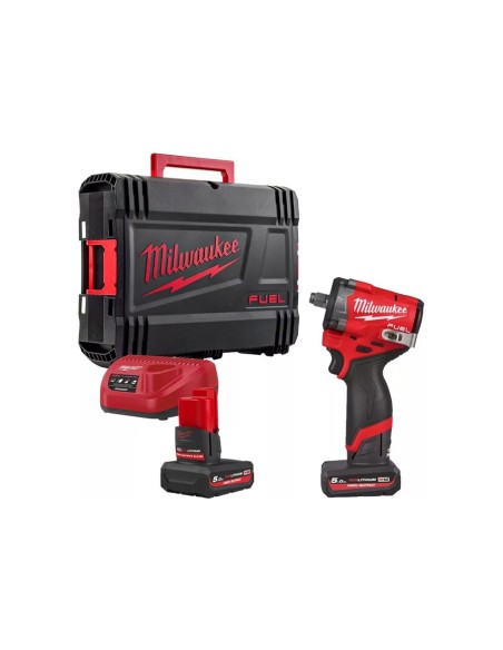 Milwaukee M12 FCIWF38G3-502X Avvitatore ad impulsi compatto M12 FUEL™ 3/8 F - Con 2 batterie 4933493452