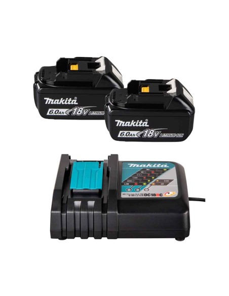 Makita 199480-6 Kit Energy 2pz BL1860 18V 6,0Ah + Caricabatterie singolo rapido DC18RC
