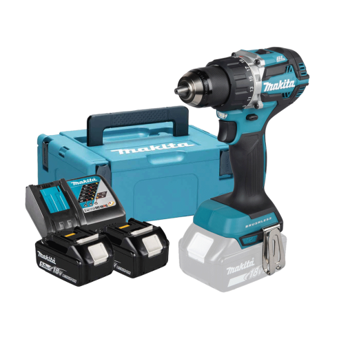 Makita DDF484RTJ Trapano avvitatore Brushless 18V - Con 2 batterie 18V 5.0Ah e caricabatterie