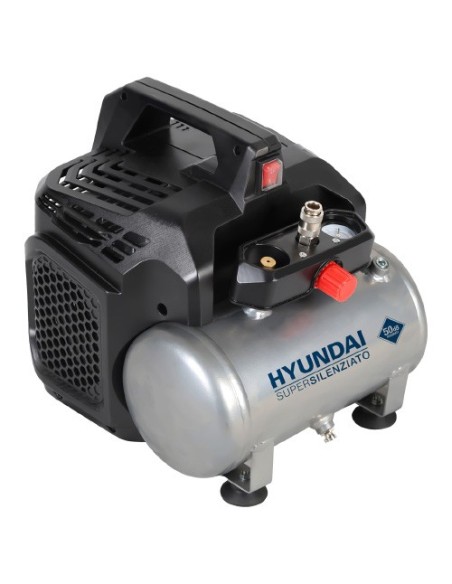 Hyundai 65715 Compressore "Pocket" silenziato - 6L, oilless, 8 bar, 160L/m