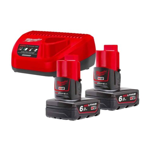Milwaukee M12 FPD2-602X Trapano avvitatore compatto con percussione M12, 45Nm Fuel - Con 2 batterie M12B6 4933479870 (12V 6.0Ah)