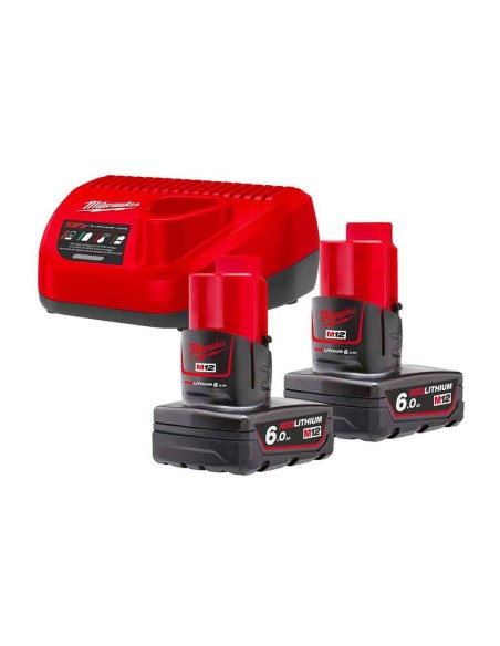 Milwaukee M12 FPD2-602X Trapano avvitatore compatto con percussione M12, 45Nm Fuel - Con 2 batterie M12B6 4933479870 (12V 6.0Ah)