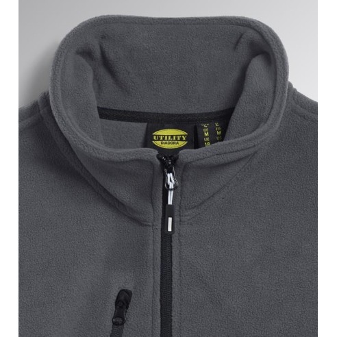 Pile full zip sweat fz Diadora Utility grigio