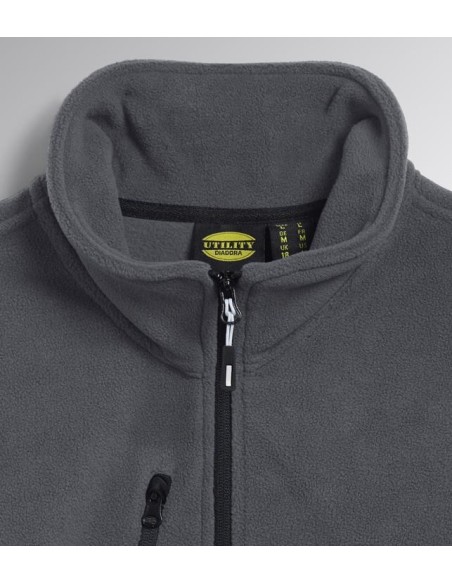 Pile full zip sweat fz Diadora Utility grigio