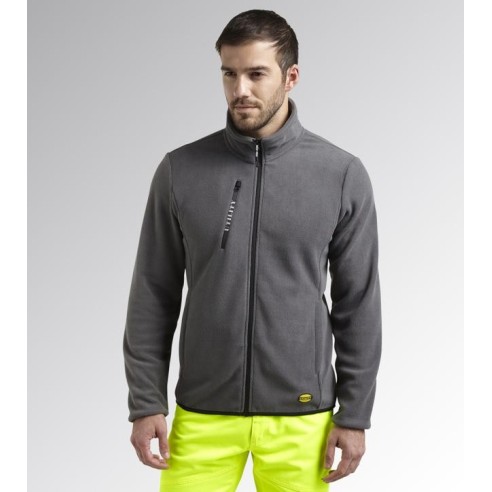 Pile full zip sweat fz Diadora Utility grigio