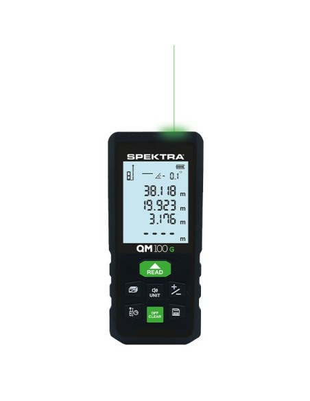 Misuratore laser QM 100 G Spektra, raggio verde, portata 100m