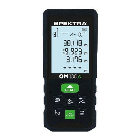 Misuratore laser QM 100 G Spektra, raggio verde, portata 100m