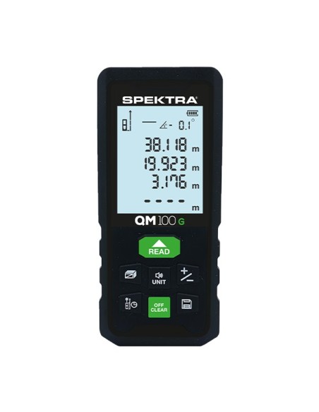 Misuratore laser QM 100 G Spektra, raggio verde, portata 100m