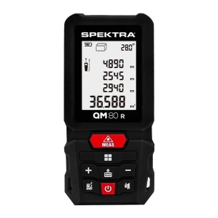 Misuratore laser QM 80 R Spektra, raggio rosso, portata 80m