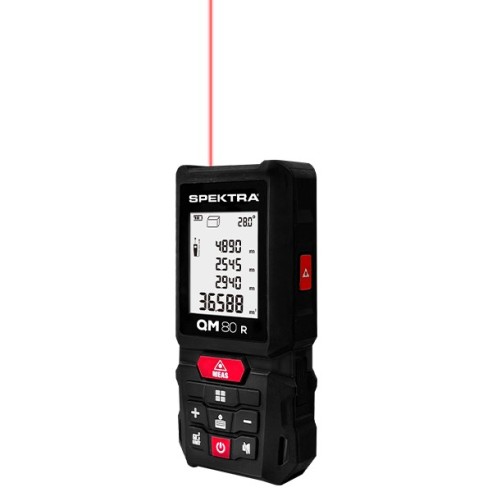 Misuratore laser QM 80 R Spektra, raggio rosso, portata 80m