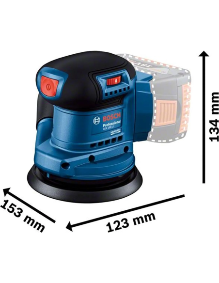Bosch 06013A5020 Levigatrice eccentrica Gex 185-LI