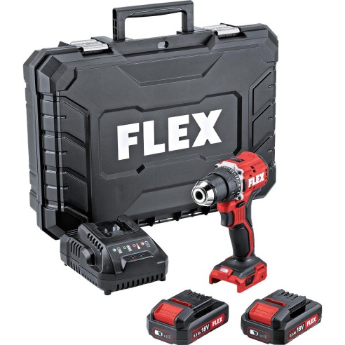 Flex PD 2G 18.0-EC LD/2.5 Set - Trapano avvitatore a percussione 18 V 65Nm + 2 batterie 18V 2,5Ah + caricabatterie